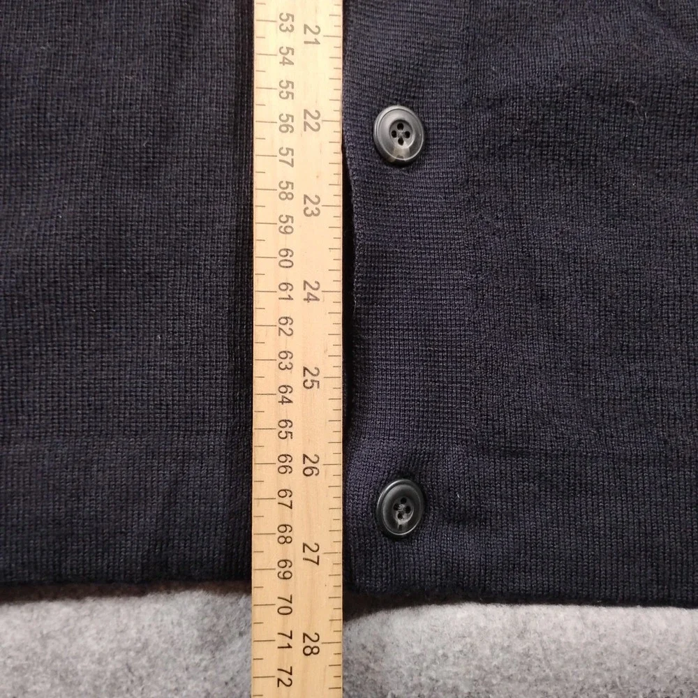 Vince Men's Navy Blue 100% Merino Wool Button Down Knit Shirt Jacket Large